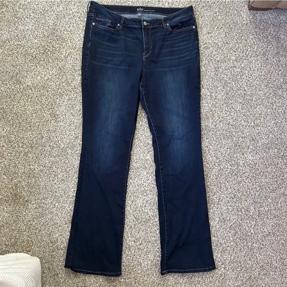 Soho Women's Deep Indigo Boot Cut Jeans 18 Tall Casual Denim